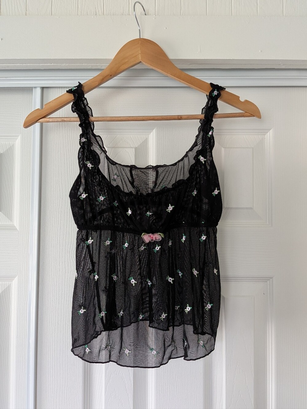 Victoria's Secret Sheer Babydoll Top Whimsigoth Coquette Romantic lingerie Small